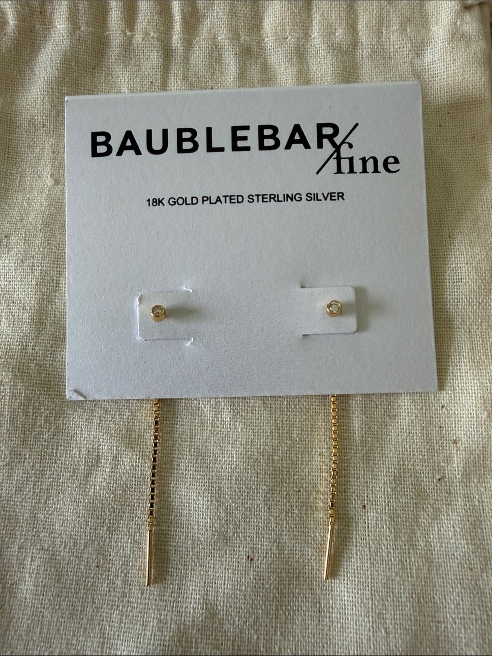 Bauble bar fine gold threaded drop earring